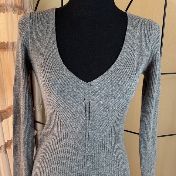 French Connection Charcoal Long Sleeve Bodycon Dress Size 6 NWT - Picture 3 of 8